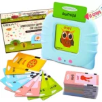 Jucarie Educativa Montessori Bilingva, Romana/Engleza pentru copii, 448 Cuvinte, 112 Carduri, Pronuntie Clara, Efecte Sonore Realiste, 3 Moduri, Consolidarea Memoriei, Fara Wi-Fi, Albastru