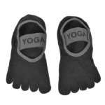 Șosete Yoga & Pilates Anti-Slip cu Degete pentru Femei, Mărime 36–42, Culoare Negru – 1 Pereche - imagine 2