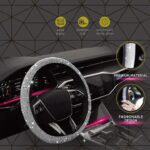 Husă Volan Auto Premium cu Strass, Diametru 38 cm, Mărime Universală, Design Elegant