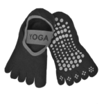 Șosete Yoga & Pilates Anti-Slip cu Degete pentru Femei, Mărime 36–42, Culoare Negru – 1 Pereche