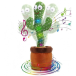 Jucarie Interactiva -IDK, Cactus Dansator, Canta, Danseaza si Vorbeste, 20 melodii, pentru copii +3 ani, Lumini, 32 cm, verde