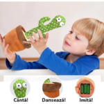 Jucarie Interactiva -IDK, Cactus Dansator, Canta, Danseaza si Vorbeste, 20 melodii, pentru copii +3 ani, Lumini, 32 cm, verde - imagine 2