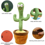Jucarie Interactiva -IDK, Cactus Dansator, Canta, Danseaza si Vorbeste, 20 melodii, pentru copii +3 ani, Lumini, 32 cm, verde - imagine 3