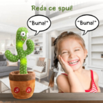 Jucarie Interactiva -IDK, Cactus Dansator, Canta, Danseaza si Vorbeste, 20 melodii, pentru copii +3 ani, Lumini, 32 cm, verde - imagine 4