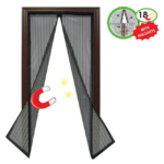 Plasa Anti Insecte Neagra cu Magneti pentru Usa 1 x 2.2 m – Plasa Tantari Magnetica Reutilizabila pentru Casa