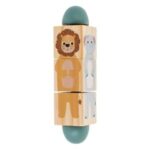 Cilindru din Lemn cu 3 Cuburi Sortator cu Animale 17x4cm - Image 2