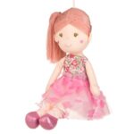 Papusa Textila cu Rochie Roz Tutu Balerina 55cm - Image 2