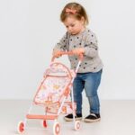 Carucior Roz Somon cu Model Animale pentru Papusi - Image 2