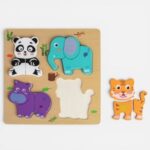 Puzzle din Lemn cu Animalute 19x19cm - Image 2