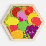 Puzzle din Lemn cu Fructe 17x17cm