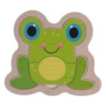 Puzzle din Lemn Broscuta (4 piese) 14,5x12cm
