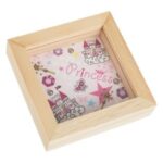 Jucarie din Lemn Cutie cu Bile Model Printesa 8x8x2cm