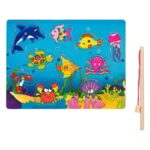 Joc Magnetic Puzzle din Lemn Pesti Undita 30x22.5cm