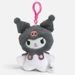 Figurina de Plus Kuromi Gri cu Clama 18cm