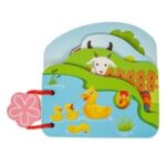 Carte Educativa din Lemn Animale de la Ferma 12x12cm - 4F