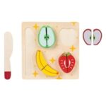 Set Fructe de Feliat & Cutit din Lemn 18x18cm