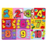 Puzzle din Lemn Cifre (10 piese) - 30x22cm