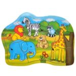 Puzzle din Lemn Animale Jungla (9 piese) - 23x17cm