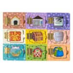 Puzzle din Lemn cu Usi & Obiecte 30x22.5cm
