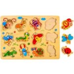 Puzzle Incastru din Lemn Insecte (12 piese) - 30x22cm