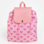 Rucsac Roz cu Model Inimi 22x10x25cm