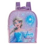 Rucsac Roz cu Glitter & Model Frozen pentru Copii 21x10x18cm