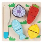 Set de Joaca Legume din Lemn & Cutit 18x18cm