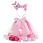 Set Deghizare cu Fusta Roz & Coronita Mermaid Unicorn