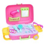 Set de Joaca Valiza cu Roti Roz Coafor – 18piese