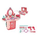 Valiza Cutie Bijuterii Roz Verde cu Oglinda & Accesorii 26x10x20cm - 14 piese