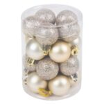 Set Globuri de Craciun Bej Mat Glitter Ø3cm - 20buc - Image 2