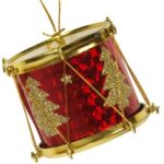 Set Ornamente de Craciun Tobe Rosii Aurii Brazi 6cm - 6buc