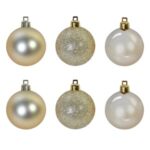 Set Globuri de Craciun Bej Mat Stralucitoare Glitter Ø10cm - 6buc - Image 2