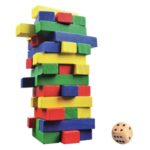 Joc de Societate Turn Tumblin Tower cu Cuburi Colorate - 48 de Piese - Image 2