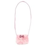 Geanta Roz cu Blana Artificiala Funda pentru Copii 17cm - Image 2
