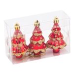 Set Ornamente de Craciun Brazi Roşii Glitter 8cm - 3buc - Image 2