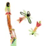 Racheta Jucarie cu Lansator Verde Neon ci Lumina & Sunet 27cm - Image 2