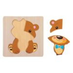 Puzzle din Lemn Ursulet (5 piese) 15x15cm - Image 2