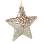 Ornament Brad de Craciun Stea din Spuma Bej 12cm - Image 2