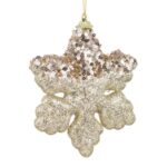 Ornament pentru Brad de Craciun din Spuma Fulg Bej 12cm - Image 2