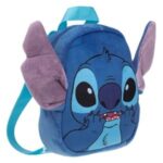 Rucsac de Plus Bleu Mov Catifelat Stitch pentru Copii 17.5x7x21cm - Image 2