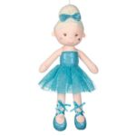 Papusa Balerina Textila Par Blond Rochie Bleu 50cm - Image 2