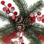 Stea Decorativa din Spuma Aurie cu Tinsel Ramura & Pomusoare de Craciun 22x26cm - Image 2