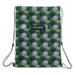 Rucsac Negru Verde Gri cu Model Minecraft 33x45.5cm - Image 2