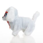 Caine Interactiv Canis Alb cu Fundita Rosie Ochelari Inimi Miscare & Sunet 15cm - Image 2