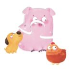 Puzzle cu 6 Animale de la Ferma pentru Bebelusi (12 piese) - Image 2