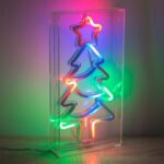 Brad de Craciun cu LED Neon & Telecomanda 15x30cm - Multicolor - Image 2
