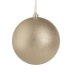 Glob Brad de Craciun Bej cu Glitter Ø20cm - Image 2