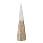 Con Decorativ de Craciun Alb cu Glitter Bej Sampanie Ombre & LED Ø21x80cm - Image 2