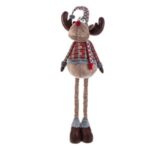 Figurina Decorativa de Craciun Ren Maro cu Picioare Extensibile Sacou in Carouri 108-150cm - Image 2